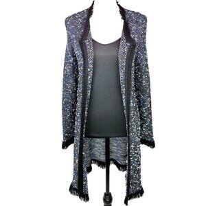 HEIDI HESS Beautiful Knit Long Cardigan Sweater, Size S